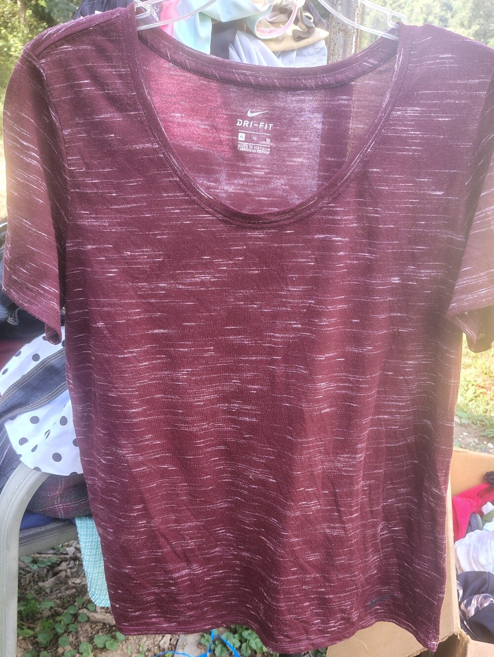 Nike Women's Short Sleeve Dri-FIT Tee - Maroon Heather